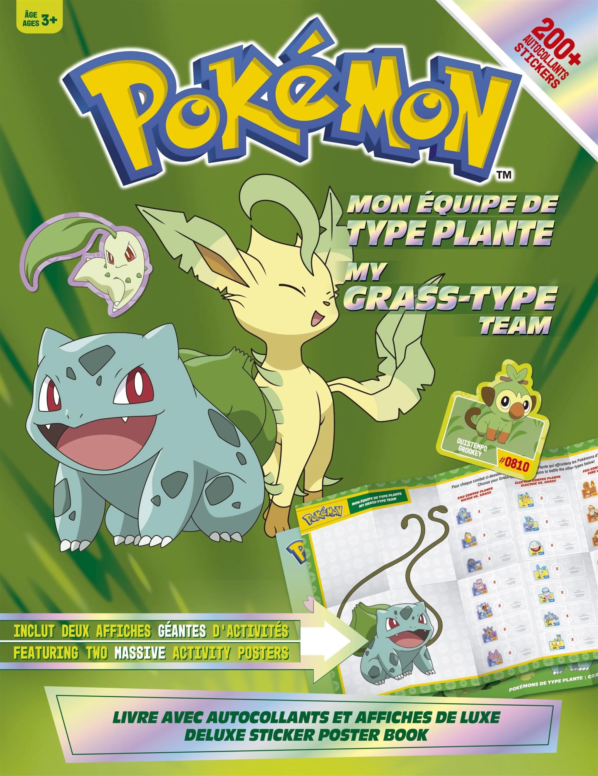 Pokémon - Mon équipe de type Plante - Livre avec autocollants et affiches de luxe