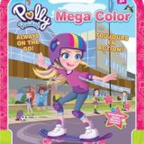 Polly Pocket Mega Color Kids Colouring Book with Convenient Handle & Sticker Sheet