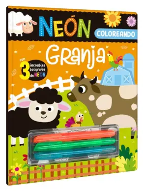 Neón Granja Colorea + Plumones Neón